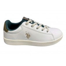 U.S.POLO ASSN TRACE001A-WHI-GRE01 ΠΑΙΔΙΚΟ ΠΑΠΟΥΤΣΙ SNEAKERS UNISEX ΛΕΥΚΟ